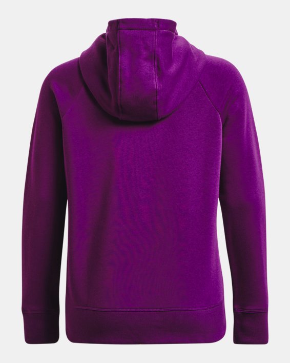 Women's UA Rival Fleece Big Logo Foil Outline Hoodie, Purple, pdpMainDesktop image number 2